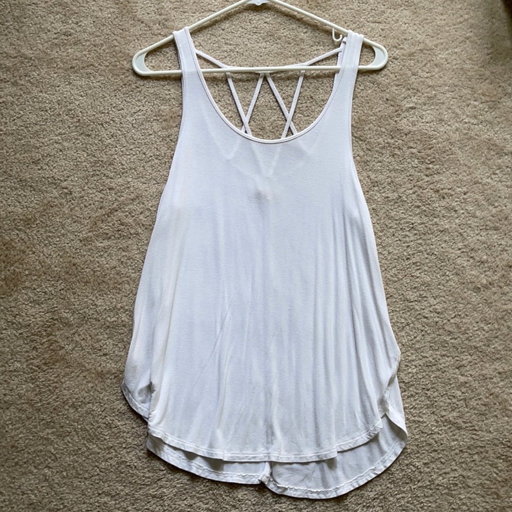 White loose tank top from Hollister size small